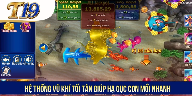 Hệ thống vũ khí tối tân giúp hạ gục con mồi nhanh