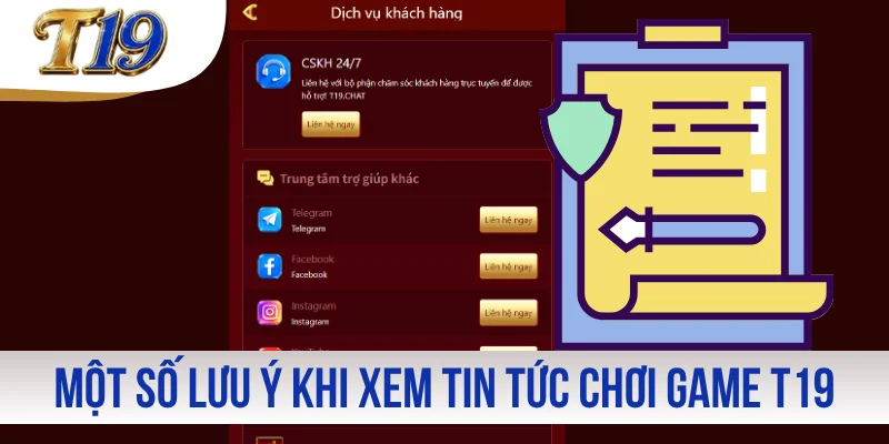 Một số lưu ý khi xem tin tức chơi game T19